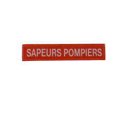 BARRETTE SAPEURS POMPIERS - ORANGE  DOS VELCRO