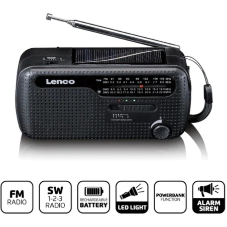 Radio à manivelle de secours avec lumière et PowerBank