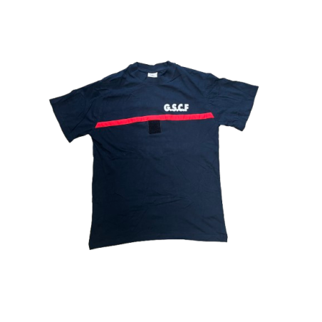 T Shirt Marine Bande Rouge GSCF